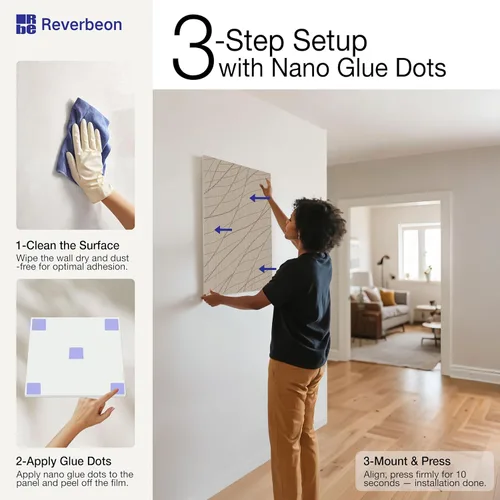 Miniatura 3 de 6 piezas de paneles acústicos, paneles de pared acústicos absorbentes de sonido de 23.6x23.6 pulgadas, paneles de pared acústicos decorativos
