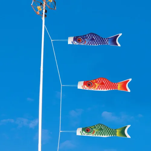 Miniatura 7 de Juego de 5 calcetines de viento de carpa japonesa, juego de calcetines de viento Koinobori de 15.7 pulgadas, serpentina de bandera de pez Koinobori