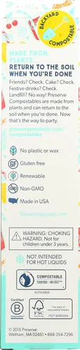Miniatura 2 de Preserve Pajitas compostables y flexibles, suministros de cocina, rojo
