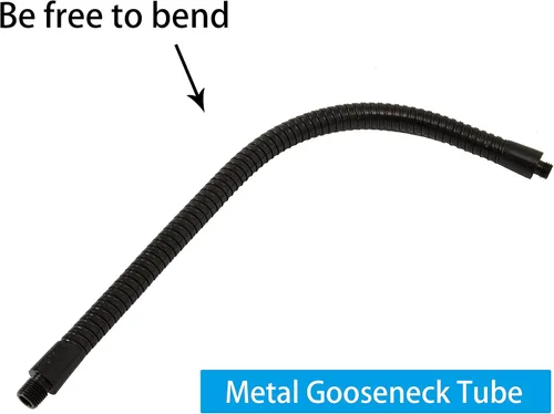 Miniatura 2 de Brazo de micrófono de cuello de cisne con 3/8 macho, soporte de micrófono de cuello de cisne flexible de 16 pulgadas, sujeción resistente, negro