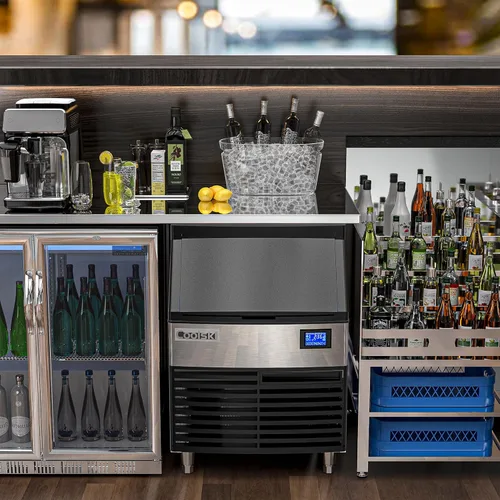 Miniatura 4 de Coolski Máquina comercial para hacer hielo de 200 libras/24 horas, máquina de hielo debajo del mostrador de 26 pulgadas con capacidad