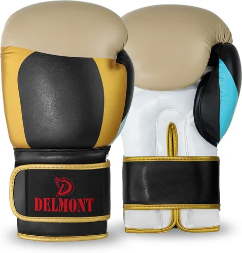 Miniatura 18 de Delmont Guantes de boxeo para hombres y mujeres – Bolsa pesada, guantes de kickboxing, sparring y entrenamiento con acolchado multicapa, soporte
