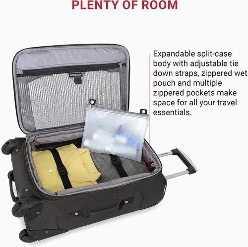 Miniatura 22 de SwissGear - Equipaje suave expandible Sion con ruedas, Negro