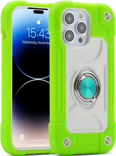 Miniatura 60 de MARKILL Funda compatible con iPhone 15 de 6.1 pulgadas con soporte integrado, [grado militar resistente de cuerpo completo] protección contra Rosa