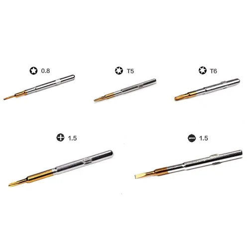 Miniatura 4 de Juego de destornilladores de precisión, mango de destornillador con kit de herramientas de apertura de reparación de 5 puntas para laptop, teléfono
