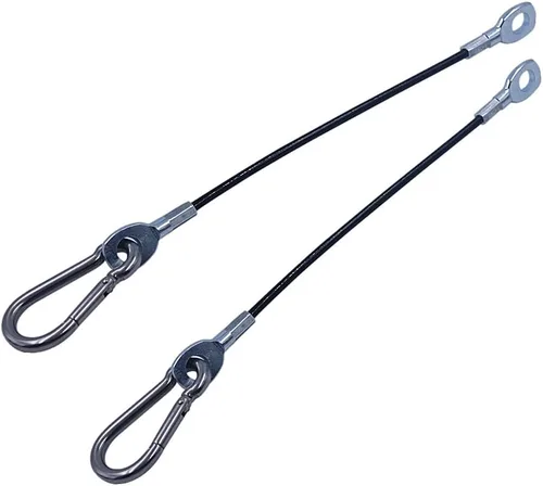 J Bryant Cables de gimnasio de extensión de máquina de cable de 10 pulgadas (2 piezas) con mosquetón de acero inoxidable para sistemas de poleas de