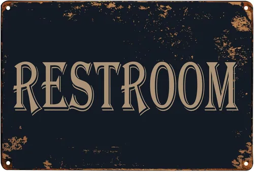 WOSTOD Letrero de metal vintage para puerta de baño, para oficinas, negocios, restaurantes, 8 x 12 pulgadas (paquete de 1)