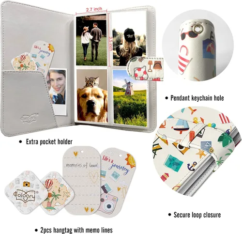 Miniatura 4 de Álbum de Fotos de Billetera Holoary para 128 Bolsillos, Álbum Fujifilm Instax Mini para Fotos de 5x8 cm, Álbum Instax, Polaroid Snap (Acampada)