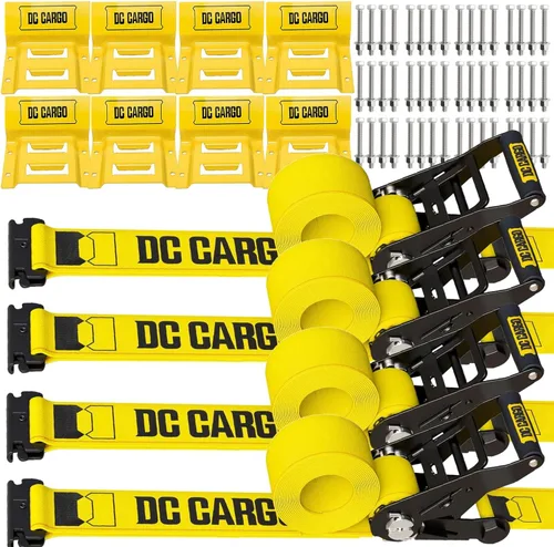 Miniatura 7 de DC Cargo Mall E Track Calzo para ruedas UTV Kit de correas de amarre (2 Pack) 2,041kg Resistencia a la rotura - Sistema de correas de amarre