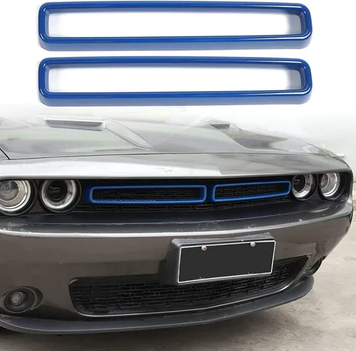 Miniatura 15 de Voodonala para insertos de rejilla delantera Challenger para accesorios Dodge Challenger 2015-2022, ABS rojo 2 piezas