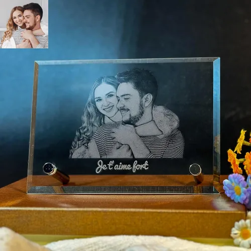Foto de cristal 2D, regalo personalizado para papá, mamá, él y ella con tu foto. Regalos de imagen personalizados para cumpleaños, boda,