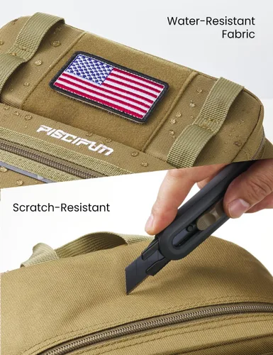 Miniatura 4 de Mochila Piscifun impermeable, de un solo hombro para almacenar los aparejos de pesca. Bolsa de correa cruzada multifuncional para camping, Doble