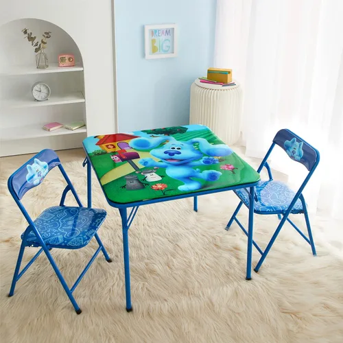 Miniatura 20 de Idea Nuova Juego de muebles de 3 piezas con 1 mesa cuadrada y 2 sillas plegables para niños, Strawberry Shortcake Tarta de Fresa