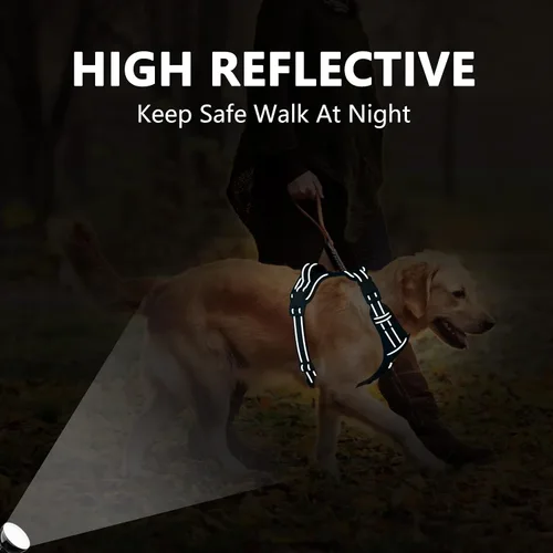 Miniatura 5 de PoyPet - Arnés para perro sin tirones, chaleco reflectante ajustable para mascotas con asa acolchada de fácil control para perros pequeños, medianos