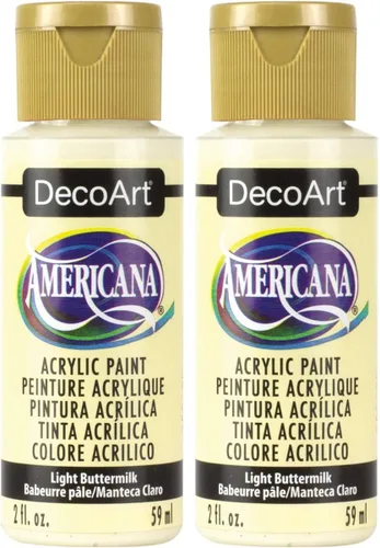 DecoArt, Light Buttermilk - Pintura acrílica americana, 2 onzas, 2 onzas líquidas (paquete de 2)