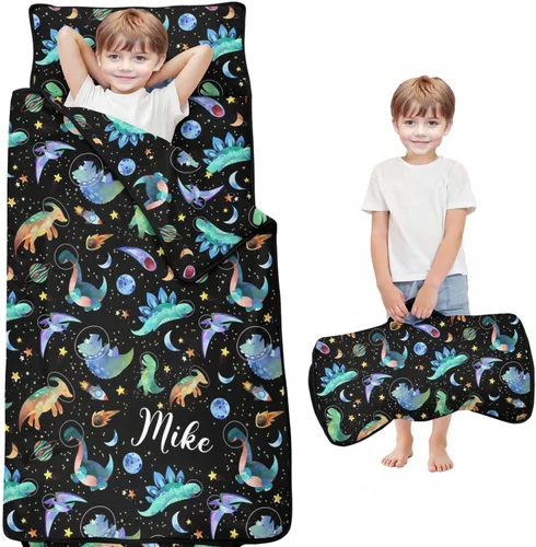 Miniatura 8 de Juego de colchonetas personalizadas para siesta estilo vaquero occidental con nombre, saco de dormir para niños, colchón personalizado para niños