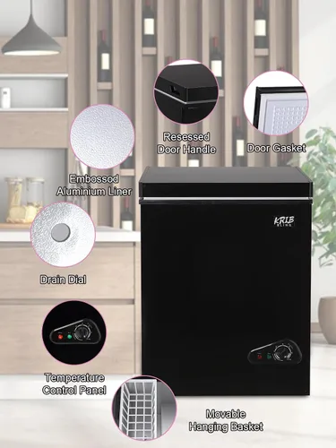 Miniatura 6 de KRIB BLING Termostato ajustable para congelador con cesta de almacenamiento extraíble para casa, cocina, garaje, sótano, 3.5 pies cúbicos