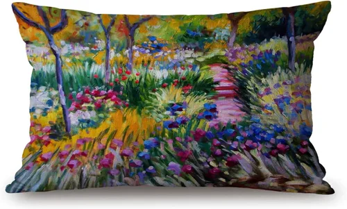 Miniatura 20 de Solekla Funda de almohada lumbar de flamenco rosa de 12 x 20 pulgadas, decorativa, para dormitorio, sala de estar, piñas y hojas exóticas, funda