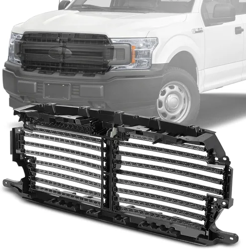 A-Premium Rejilla superior delantera del radiador, obturador de aire con conjunto de motor actuador, compatible con Ford F150 2018 2019 2020,
