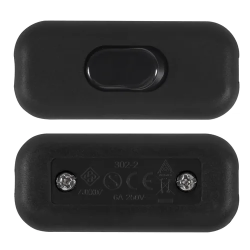 Miniatura 2 de 2 interruptores de cable en línea, AC120V 10A, 250V 6A, interruptor de control de lámpara de encendido y apagado para dormitorio, lámpara de mesa