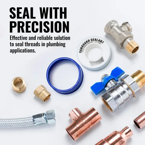 Miniatura 7 de Cinta de fontanero de PTFE Vanguard Sealants; 460 pulgadas de largo y 1/2 pulgadas de ancho; blanca; sellador de tuercas perfecto para regaderas