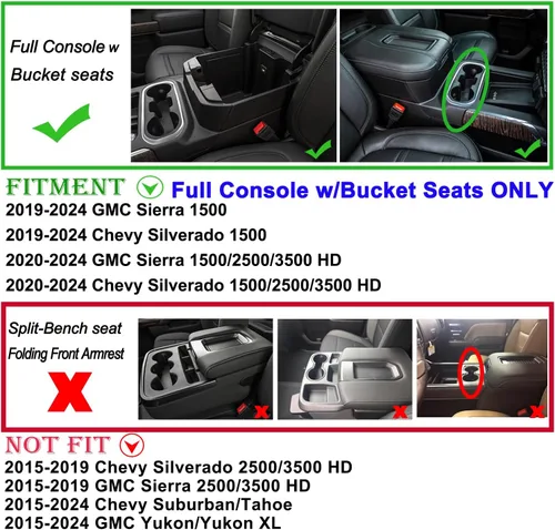 Miniatura 3 de JKCOVER Bandeja organizadora de consola central compatible con Chevy Silverado 1500/GMC Sierra 1500 (2019-2025) y Silverado/Sierra 2500/3500 HD Azul