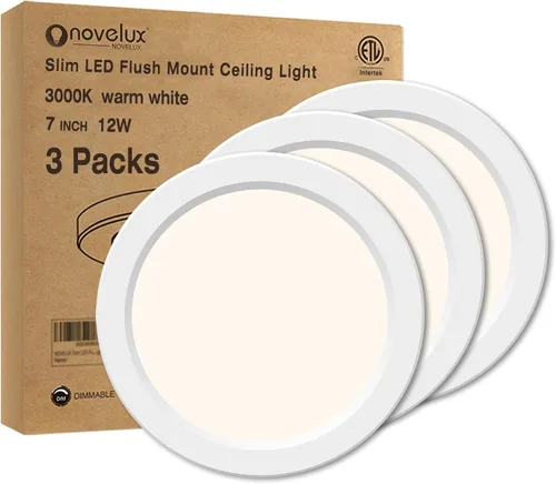 Miniatura 27 de Lámpara de techo de montaje empotrado de 5 pulgadas, regulable, luz de techo LED blanca de 5000 K, lámpara de techo redonda ultrafina para 2-Blanco
