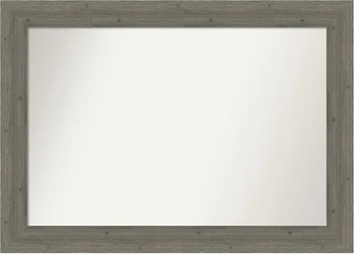 Miniatura 69 de Amanti Art Espejo de baño gris para sobre el fregadero, 27 x 27 pulgadas, espejo de tocador cuadrado gris, marco de madera rústica de campo medio