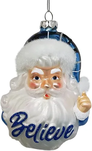 Miniatura 20 de Adorno de cristal soplado a mano de Papá Noel de safari aventurero, decoración navideña temática de viaje de explorador africano de la selva