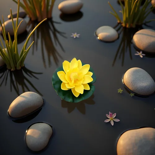 Miniatura 4 de Flor de loto de espuma flotante amarilla con adornos de almohadilla de lirios de agua, flores de loto falsas para pecera, acuario, hogar, jardín