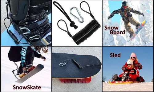 Miniatura 2 de Correa de seguridad con puño de muñeca y tobillo resistente, mosquetón y bucle de paracaídas. Tablas de Boogie, tablas de snowboard, tablas de surf
