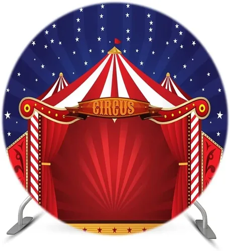 Miniatura 2 de Carpa de circo redonda de 6 x 6 pies para carnaval, fiesta de cumpleaños, suministros para fotografía de fondo, aniversario, banquete, baby shower