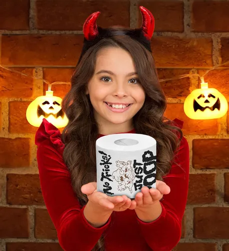 Miniatura 7 de Printed TP Papel higiénico impreso sin trucos para Halloween, regalo de broma, rollo de papel higiénico aterrador para sorpresa, divertido regalo