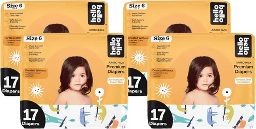 Miniatura 66 de Pañales Hello Bello, talla 4 (22-37 libras) Flower Child, 21 unidades de pañales desechables premium para bebé, hipoalergénicos con sensación suave