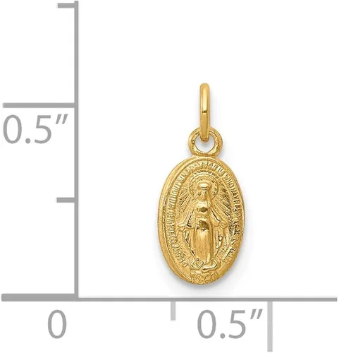 Miniatura 3 de Medalla milagrosa de 14 quilates 0551in 0276in estilo XR334