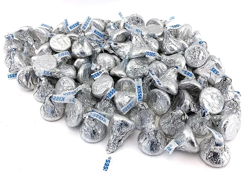 Miniatura 4 de Kisses Chocolate con leche, (más de 327 piezas) 3.5 libras envuelto individualmente en papel de aluminio plateado, bolsa de – perfecta para regalos