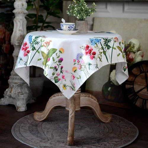 Miniatura 20 de ARTABLE Mantel Rectangular de Primavera con Estampado de Flores, Hierba y Patrones Florales Vintage, Mantel para Mesa de Pascua, Camino de Mesa
