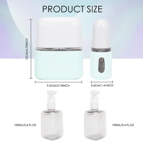 Miniatura 2 de Songaa Botellas de aseo 2 en 1, contenedores de viaje para champú y acondicionador con bomba, azul