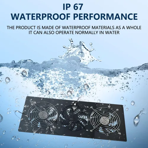 Miniatura 5 de Ventilador de escape solar, panel solar de 25 W con kit de 3 ventiladores de ventilación, ventilador alimentado por energía solar para cobertizo