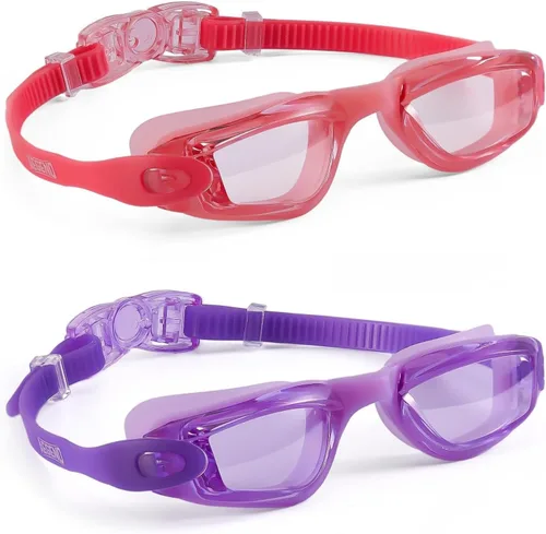 Miniatura 26 de Aegend - Gafas de natación de 2 unidades, gafas de natación para niños, niños y niñas de 3 a 14 años Azul y verde claro