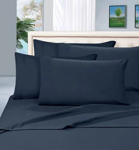 Elegant Comfort Juego de sábanas de lujo de 6 piezas de calidad egipcia de 1500 hilos, resistente a las arrugas y a la decoloración, tamaño Azul