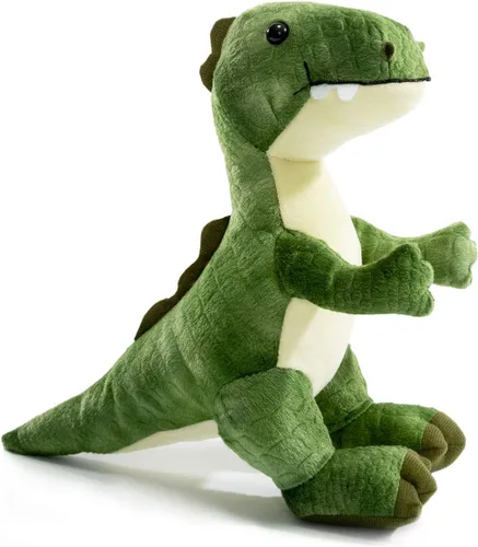 Miniatura 9 de HollyHOME Juguete de dinosaurio T-Rex de peluche con escamas texturizadas suaves y realistas, lindo regalo de dinosaurio para niños, azul y blanco