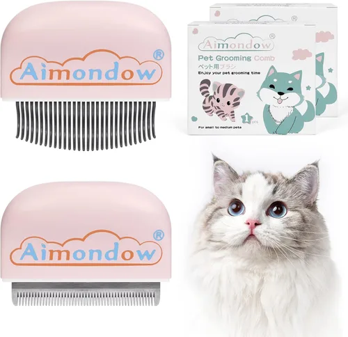 Miniatura 9 de Peine para gatos, cepillo para pelar y arreglar, depilación masajeadora, peine de concha para gatos, perros, cachorros, conejos, conejos, fácil