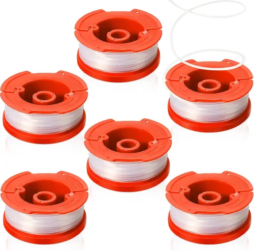 Mudder Paquete de 6 líneas de recortadora de cuerda de 30 pies compatibles con Craftsman Cmzst0653 Cmzst065 Weed Wacker - Bobina de repuesto