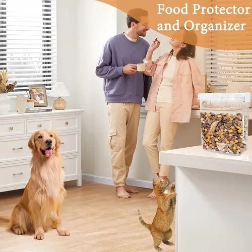Miniatura 8 de Contenedor de almacenamiento de alimentos para perros y gatos de 5 a 10 libras con cuchara, recipiente hermético para comida para gatos, contenedor