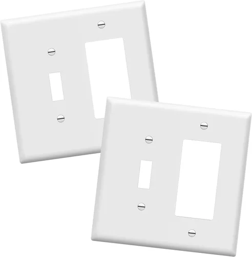 Miniatura 18 de ENERLITES - Placa de pared combinada de acero inoxidable para interruptor de palanca y decorativo, resistente a la corrosión, placa metálica de 2