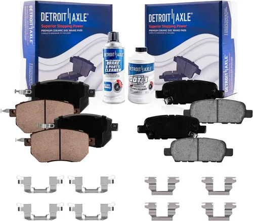 Miniatura 19 de Detroit Axle - Pastillas de freno traseras para Mercedes-Benz C230 C240 C280 C320 C350 CLK320 CLK350 CLK430 E300 E320 E420 E430 SLK350, pastillas