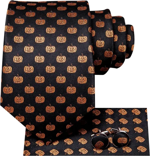 Miniatura 10 de Hi-Tie Corbata clásica de cachemira para hombre con pañuelo y gemelos a cuadros