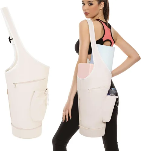 Bolsa para esterilla de yoga sportsnew, bolsa de transporte larga con abertura grande, con bolsillo impermeable para artículos mojados y bolsillo