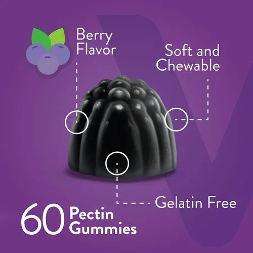 Miniatura 3 de Viteey Gomitas de saúco Sambucus para adultos Gomitas de inmunidad con vitamina C y zinc de saúco, veganas, sin gluten, 60